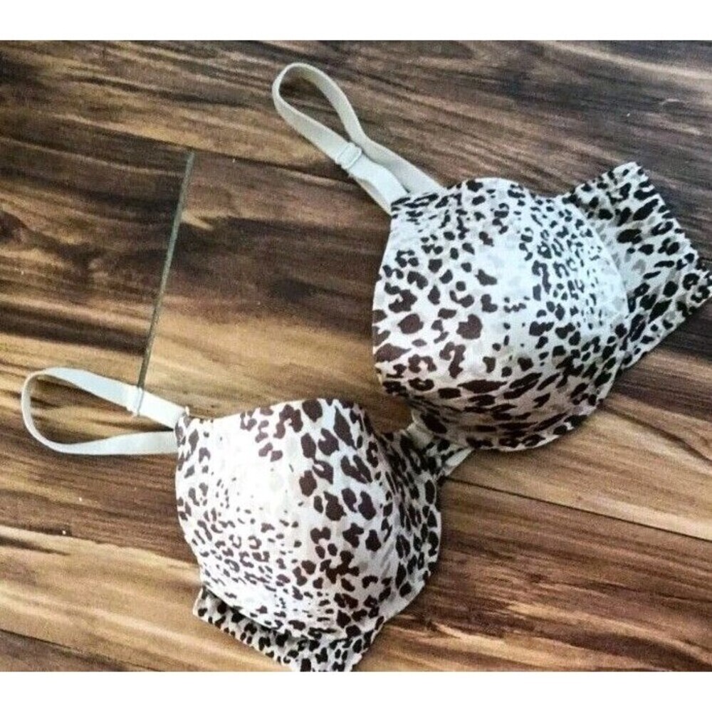 Maidenform Bra Size 38D Animal Print Lighrly Lined Underwire Adjustable 09809